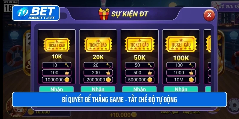 Bí quyết để thắng game - Tắt chế độ tự động