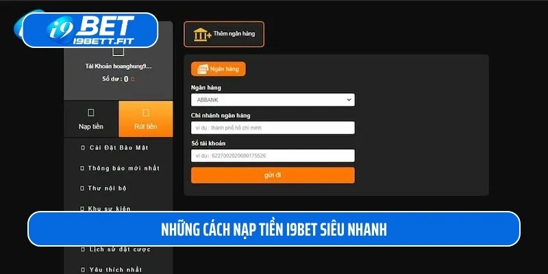 Những cách nạp tiền i9BET siêu nhanh